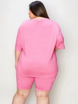 Basic Bae Full Size V-Neck Drop Shoulder T-Shirt and Shorts Set - ShopBasicbae - Flyclothing LLC
