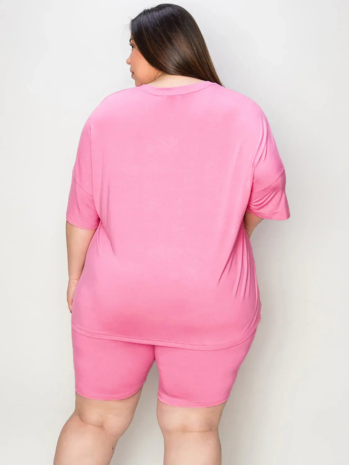 Basic Bae Full Size V-Neck Drop Shoulder T-Shirt and Shorts Set - ShopBasicbae - Flyclothing LLC