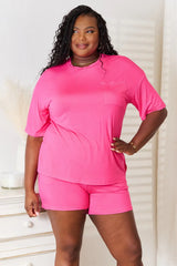 Basic Bae Full Size Soft Rayon Half Sleeve Top and Shorts Set - ShopBasicbae - Flyclothing LLC