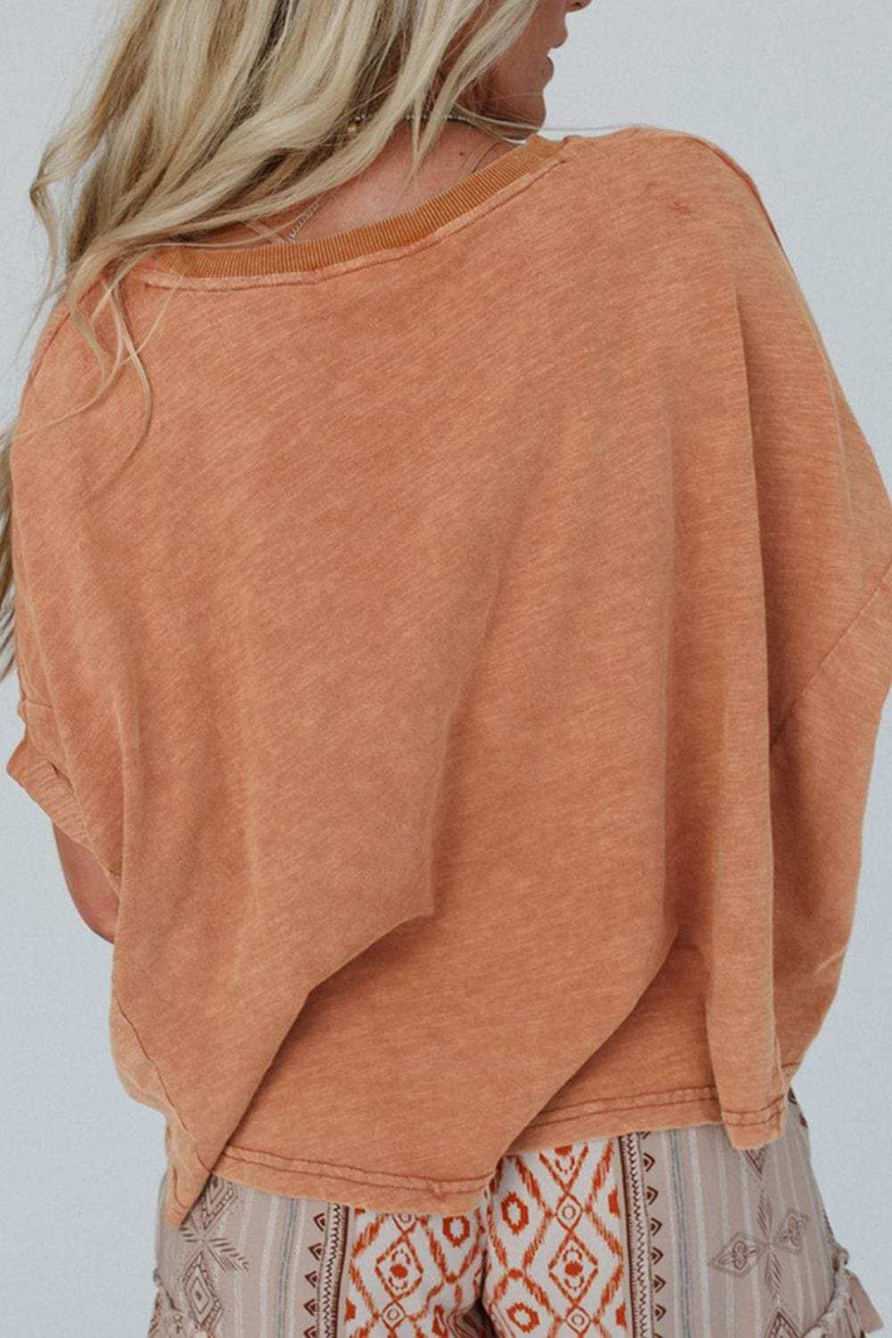 Stud Heart Patch Round Neck Short Sleeve T-Shirt - Trendsi - Flyclothing LLC