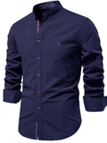 Men's Full Size Button Down Embroidered Shirt Plus Size - Trendsi - Flyclothing LLC