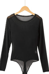 V-Neck Cami and Round Neck Long Sleeve Bodysuit Set - Trendsi - Flyclothing LLC