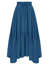 Smocked Waist Band Ruched Layered Skirt - Trendsi - Flyclothing LLC