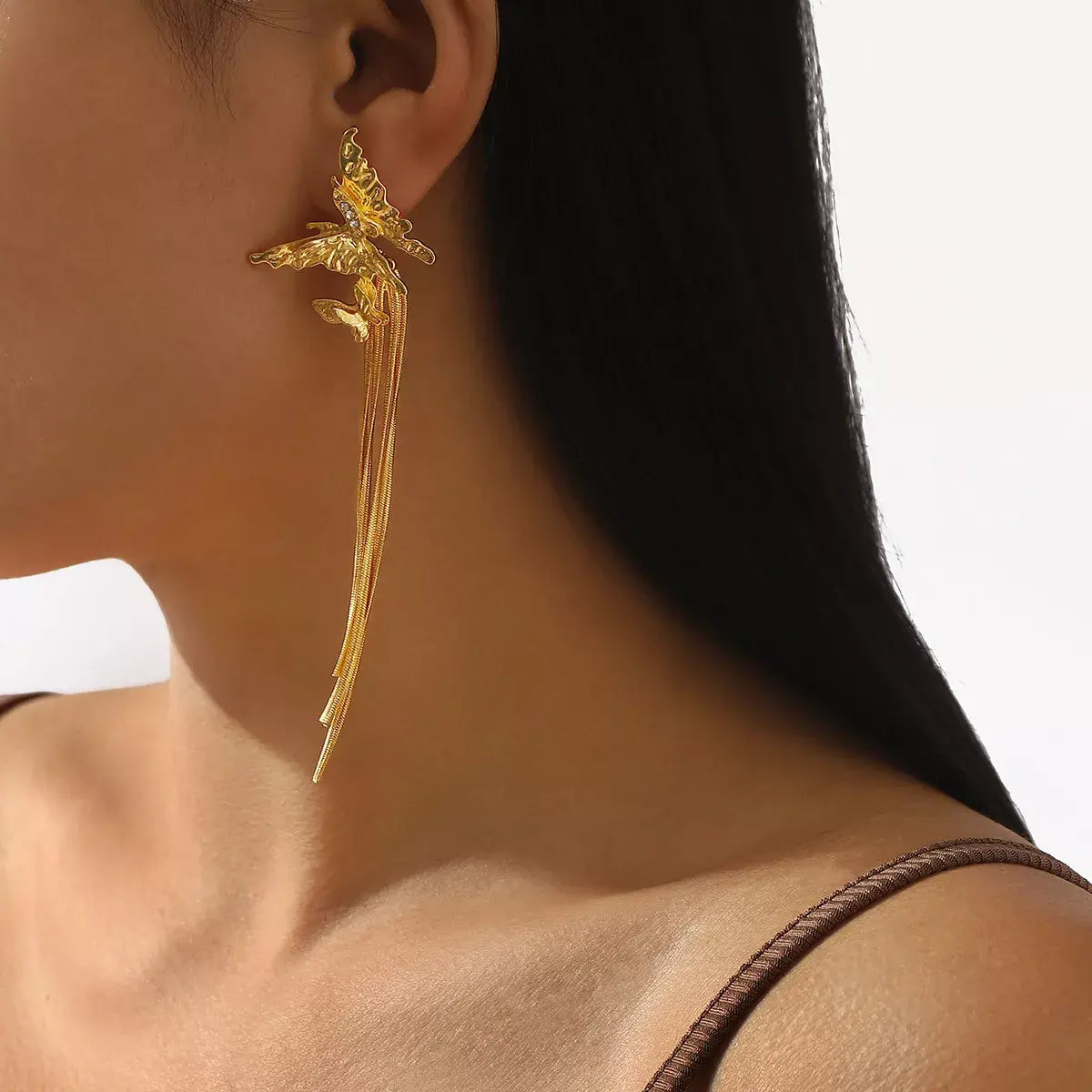 Butterfly Fringe Dangle Earrings - Trendsi - Flyclothing LLC