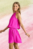 ADORA Halter Neck Smocking Waist Dress - Trendsi