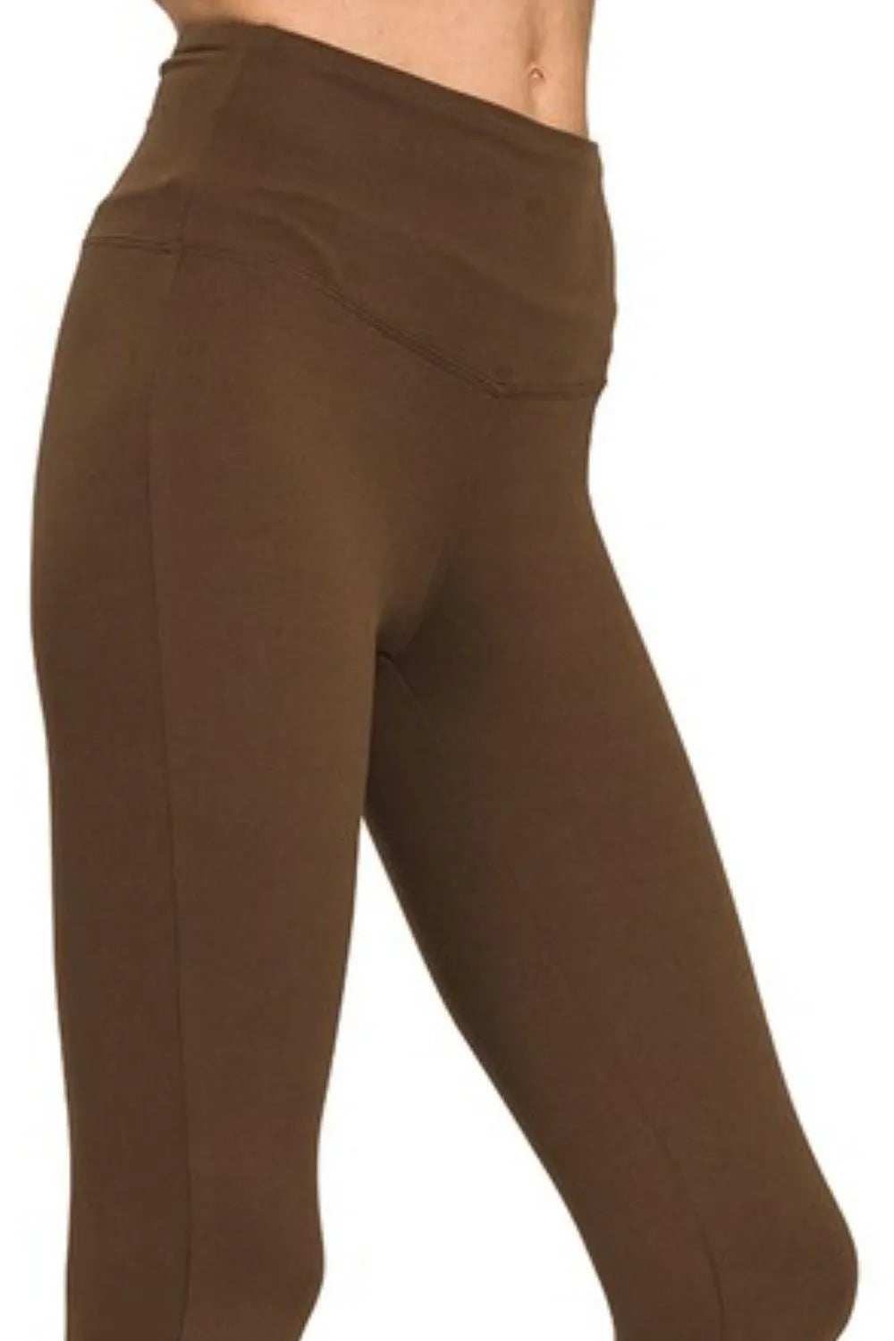 Zenana Premium Microfiber Wide Waistband Leggings - Trendsi - Flyclothing LLC