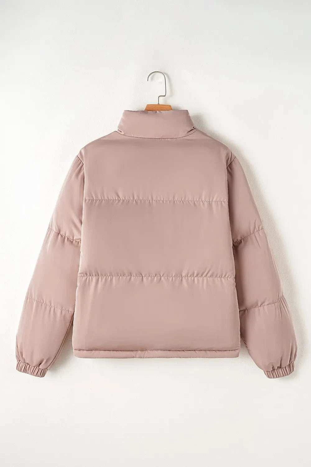 Turtleneck Zip Up Long Sleeve Winter Coat - Trendsi - Flyclothing LLC