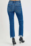RISEN Full Size High Rise Distressed Crop Straight Jeans - Trendsi - Flyclothing LLC