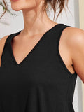 V-Neck Curved Hem Tank - Trendsi