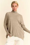 Davi & Dani Turtleneck Long Sleeve Knit Top - Trendsi