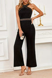 Crisscross Cutout Sleeveless Wide Leg Jumpsuit - Trendsi