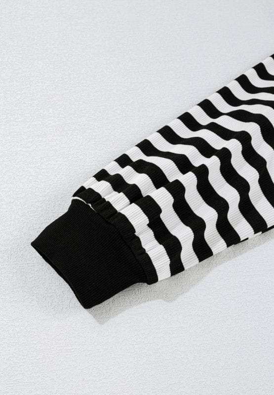 Striped Lace Detail V Neck Top - Trendsi - Flyclothing LLC