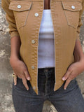 Button Front Closure Denim Jacket - Trendsi - Flyclothing LLC
