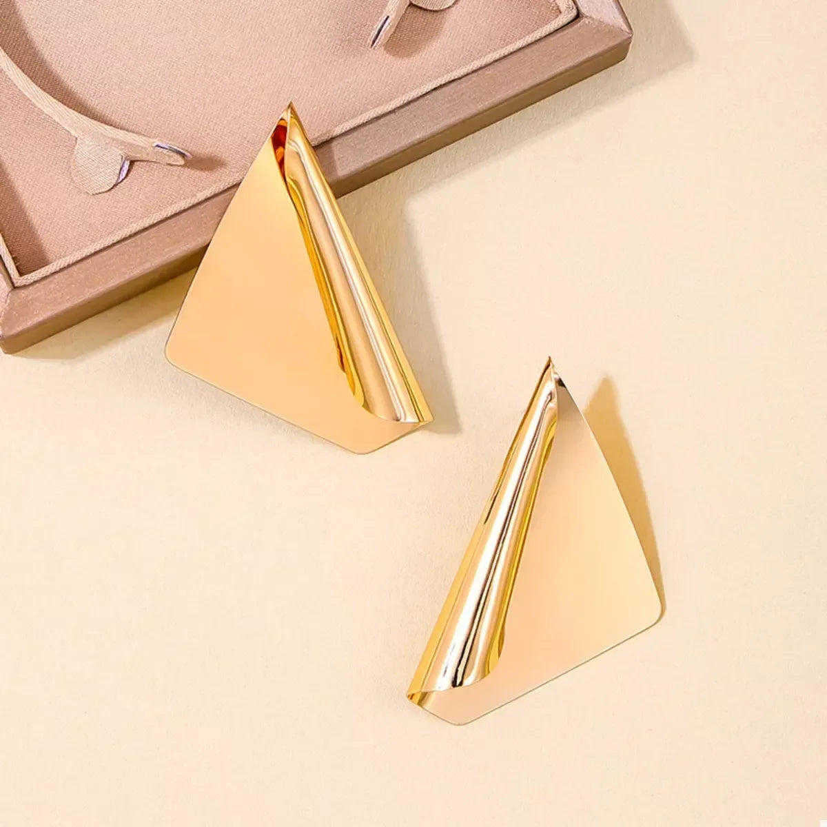 18K Gold-Plated Triangle Earrings - Trendsi - Flyclothing LLC