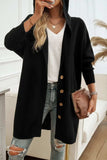 Button Up Long Sleeve Hooded Cardigan - Trendsi - Flyclothing LLC
