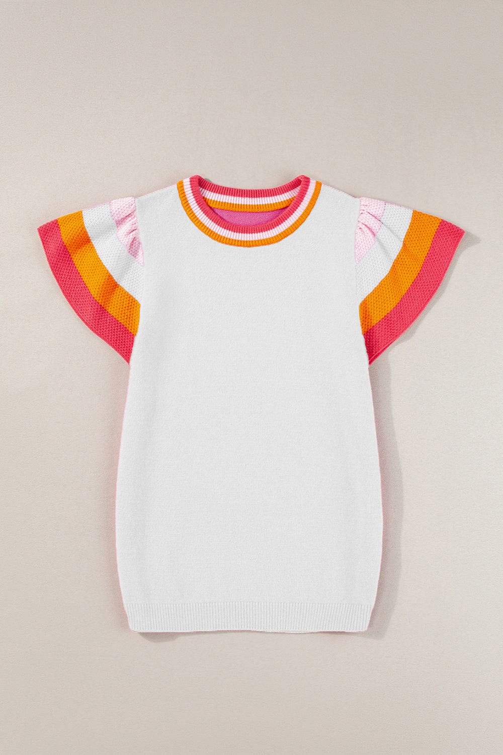 Color Block Round Neck Knit Top - Trendsi - Flyclothing LLC