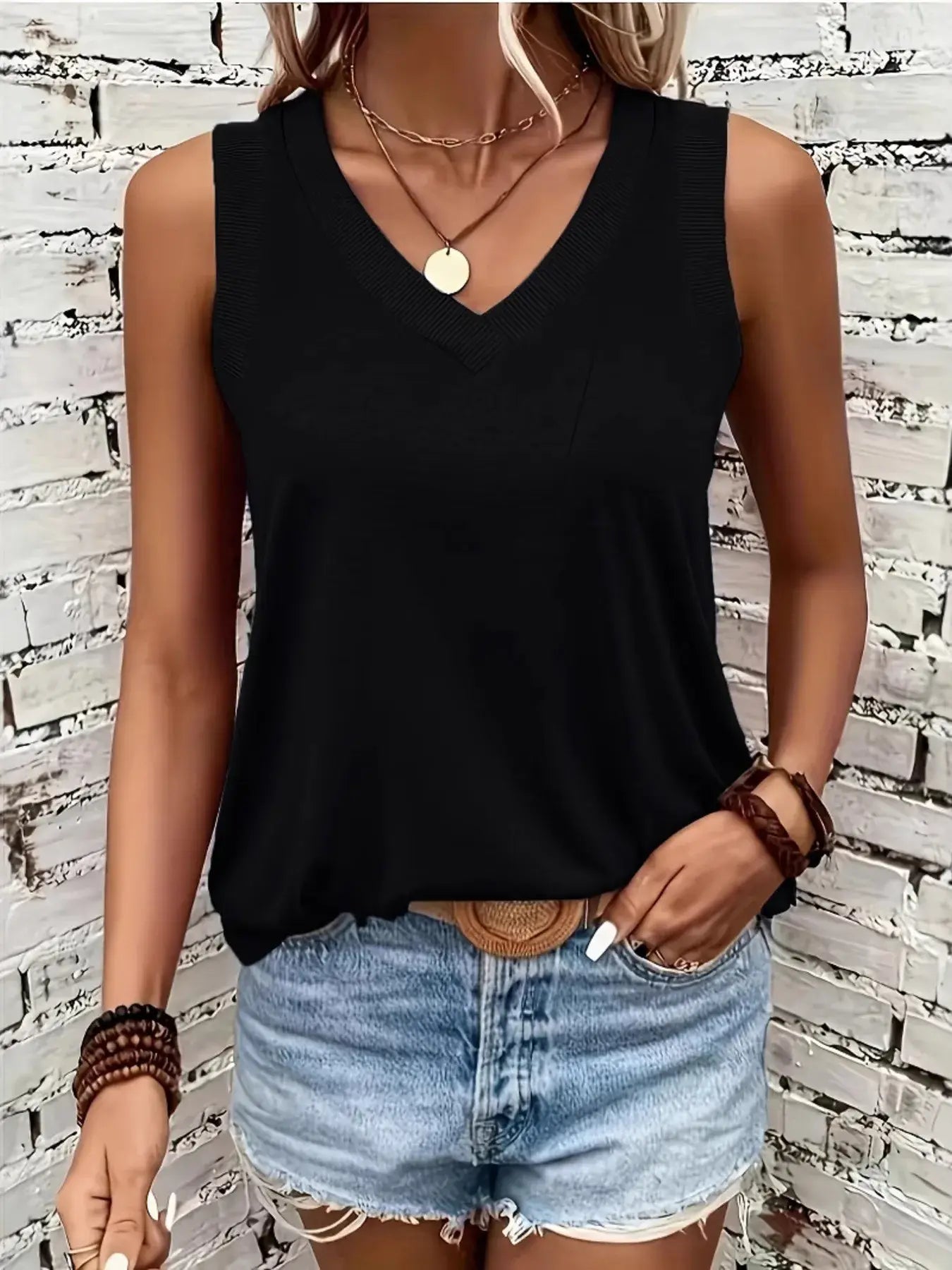V-Neck Tank - Trendsi - Flyclothing LLC