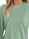 Round Neck Long Sleeve Top - Trendsi - Flyclothing LLC
