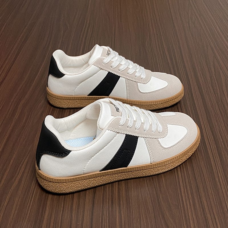 Contrast Flat Sneakers - Trendsi