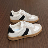 Contrast Flat Sneakers - Trendsi