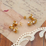 18K Gold-Plated Pearl Earrings - Trendsi - Flyclothing LLC