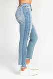 Judy Blue Full Size Vintage Wash Side Panel Detail with Fray Hem Slim Plus Size - Trendsi - Flyclothing LLC