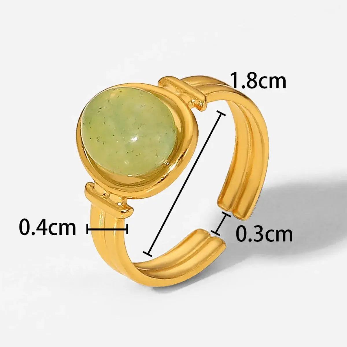 Vintage Natural Stone Gold Plated Adjustable Ring - Trendsi - Flyclothing LLC