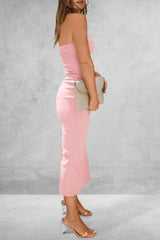 Slit Tube Midi Dress - Trendsi - Flyclothing LLC