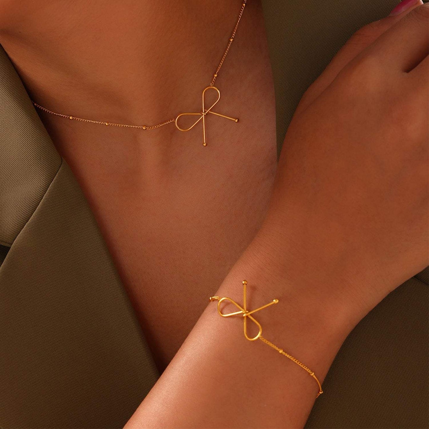 Titanium Steel Bow Bracelet - Trendsi - Flyclothing LLC