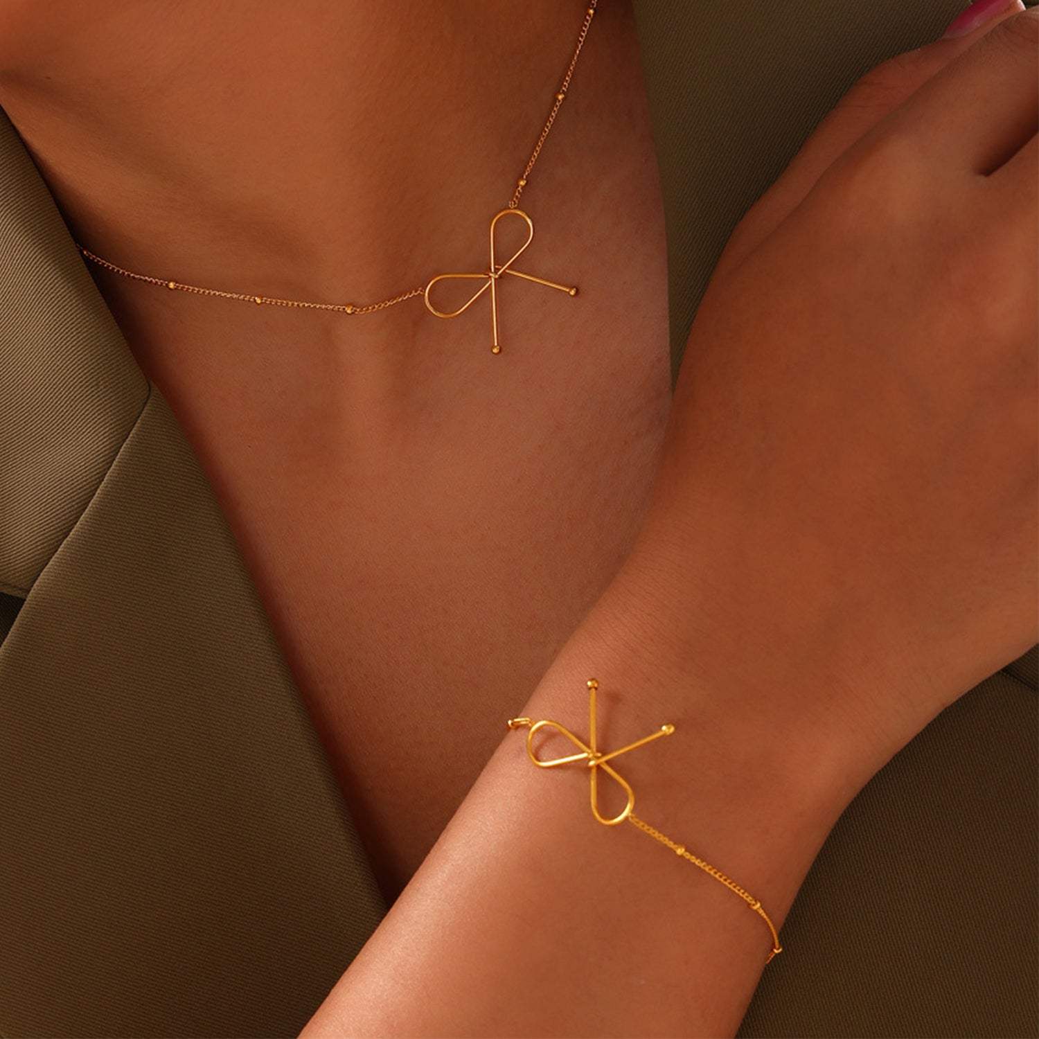 Titanium Steel Bow Bracelet - Trendsi - Flyclothing LLC