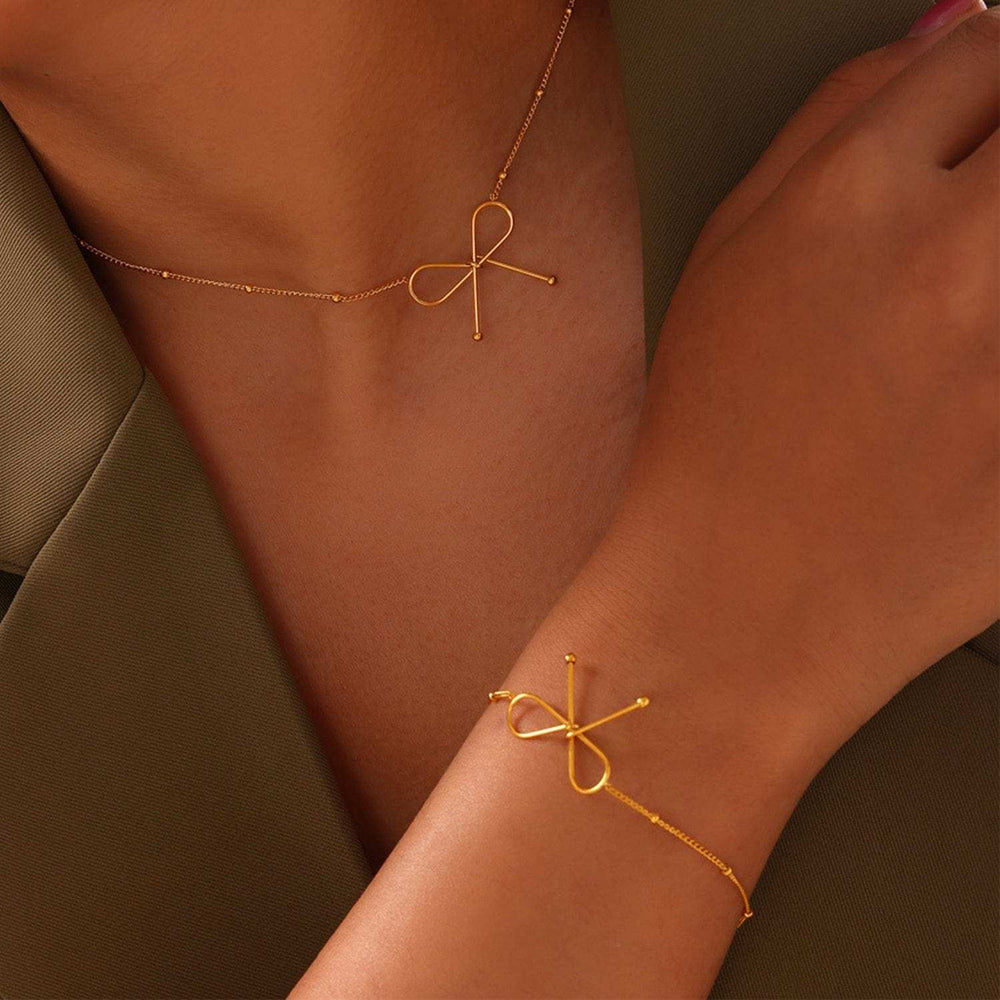 Titanium Steel Bow Bracelet - Trendsi - Flyclothing LLC