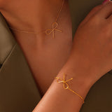 Titanium Steel Bow Bracelet Trendsi