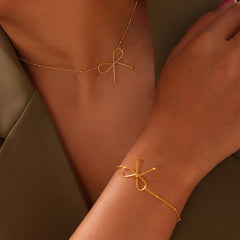 Titanium Steel Bow Bracelet Trendsi