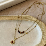 Tiger's Eye Copper Double Layered Necklace - Trendsi - Flyclothing LLC