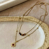 Tiger's Eye Copper Double Layered Necklace - Trendsi - Flyclothing LLC