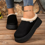 Plush Lined Platform Boots - Trendsi - Flyclothing LLC