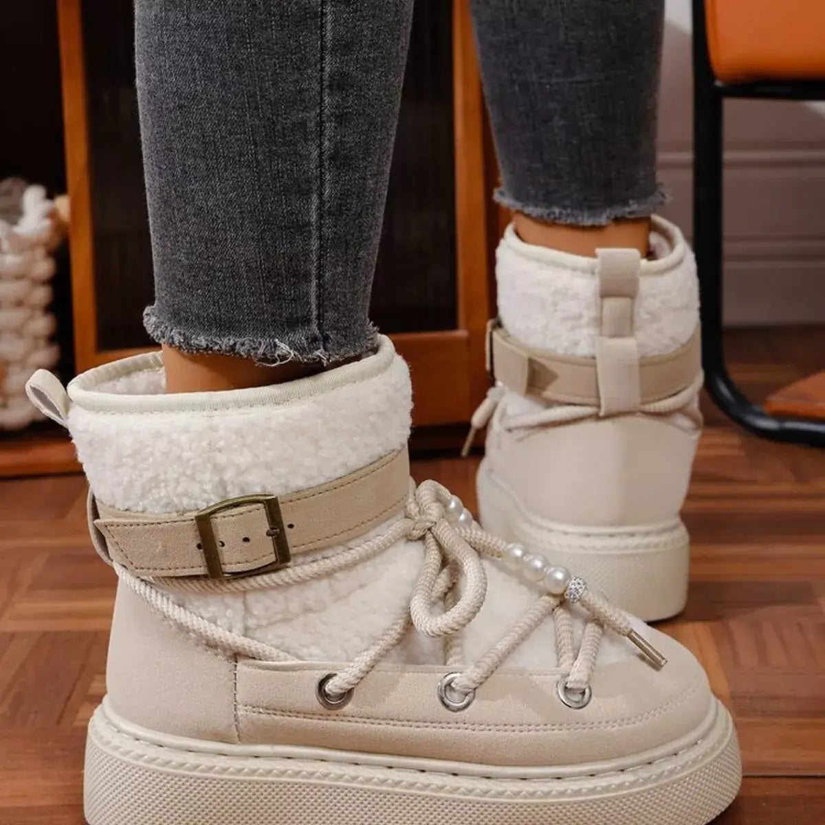 Lace Up Platform Boots - Trendsi - Flyclothing LLC
