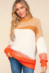 Haptics Color Block Long Sleeve Sweater - Trendsi