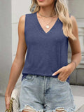 Classic V-Neck Sleeveless Tank Top - Trendsi - Flyclothing LLC