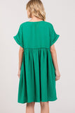 SAGE + FIG Full Size Button Up Short Sleeve Dress - Trendsi