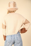 VERY J Color Block Button Down Textured Sweater Cardigan - Trendsi