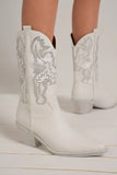 Beast Fashion Rhinestone Detail Point Toe Boots - Trendsi