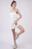 VERY J Mesh Detail Tennis Mini Active Dress with Shorts Inside - Trendsi