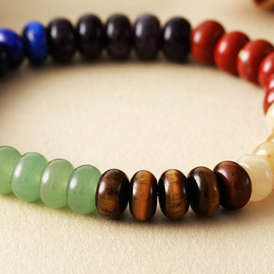 Contrast Natural Stone Bead Bracelet - Trendsi