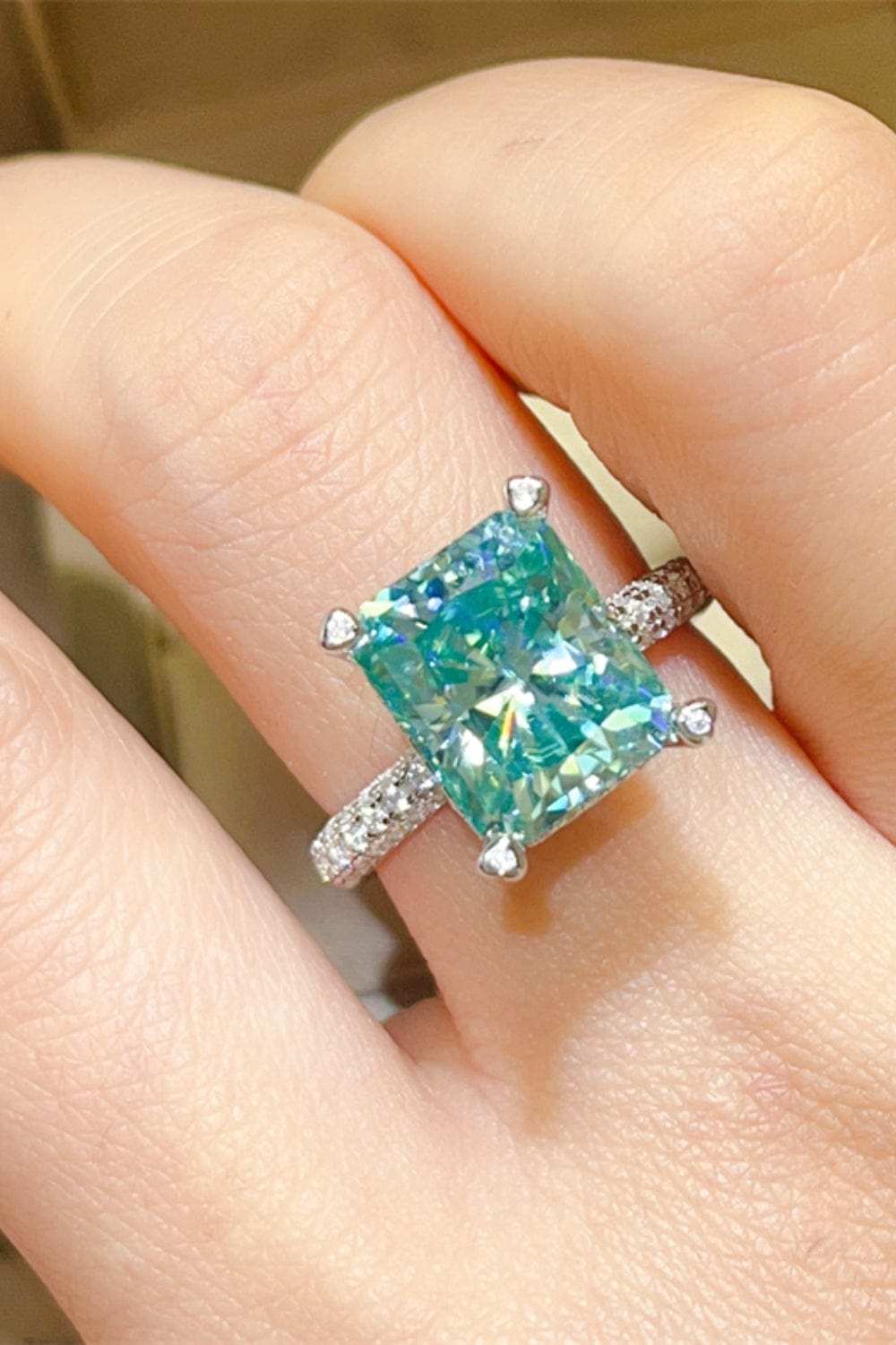 5 Carat Moissanite 925 Sterling Silver Ring - Trendsi - Flyclothing LLC