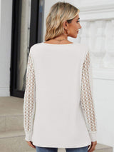 Cutout Round Neck Long Sleeve T-Shirt - Trendsi - Flyclothing LLC