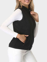 Zip Up Turtleneck Vest with Pockets - Trendsi - Flyclothing LLC