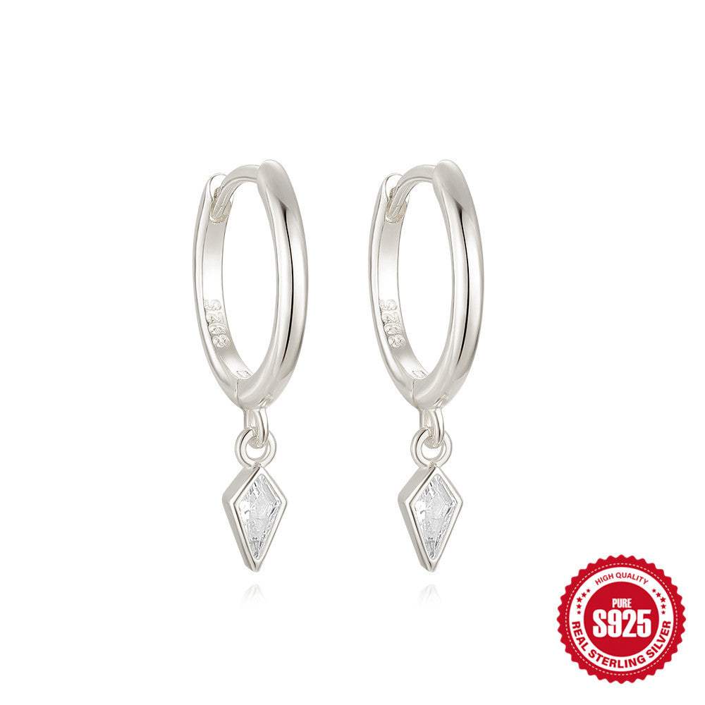 S925 Sterling Silver Kite-Shape Stone Earrings - My Store - Flyclothing LLC