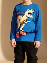 Children's Dinosaur Graphic Long Sleeve Crew Neck T-Shirt - Trendsi - Flyclothing LLC