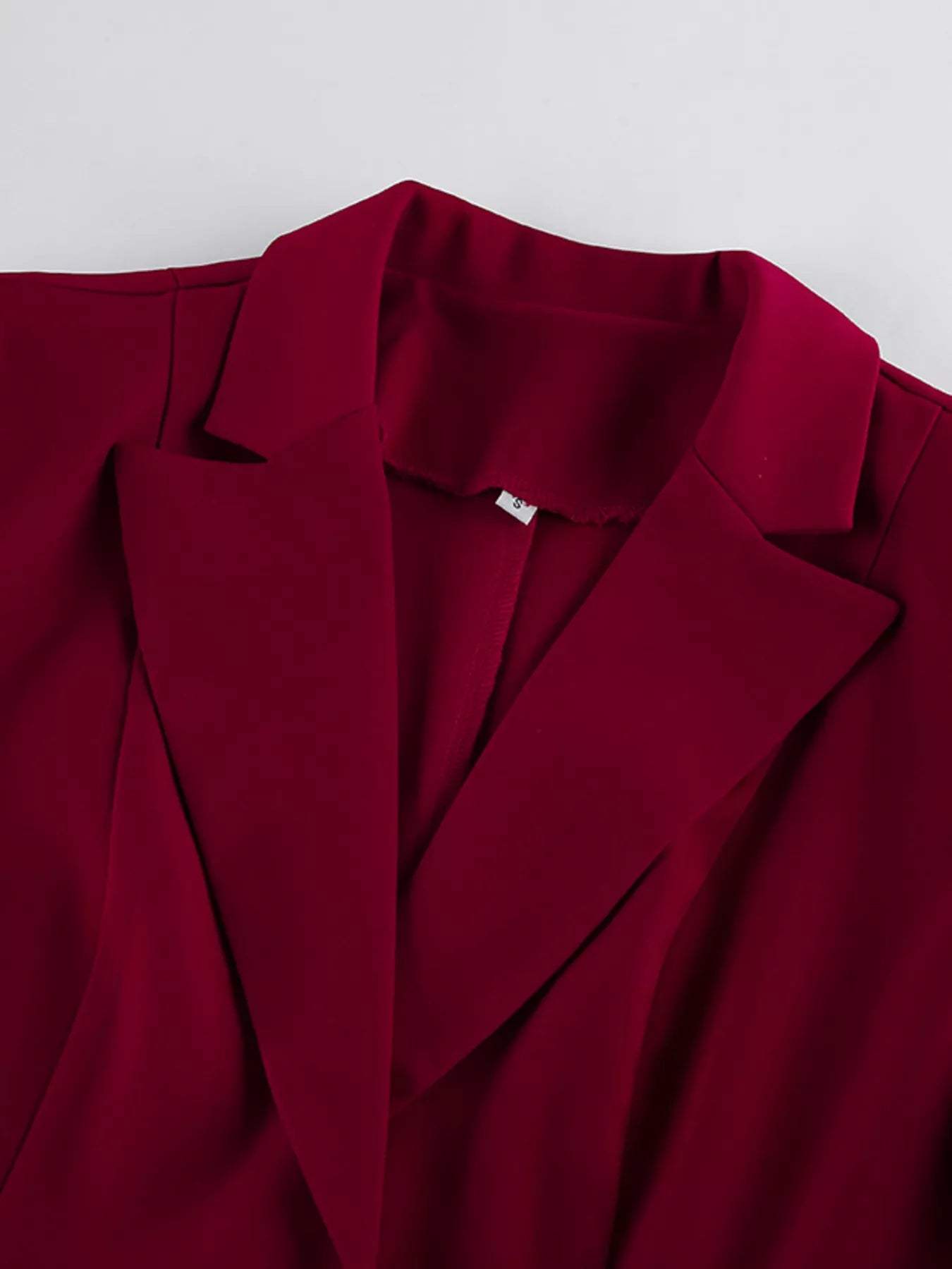 Single-Breasted Blazer and Wide-Leg Pants Set - Trendsi - Flyclothing LLC